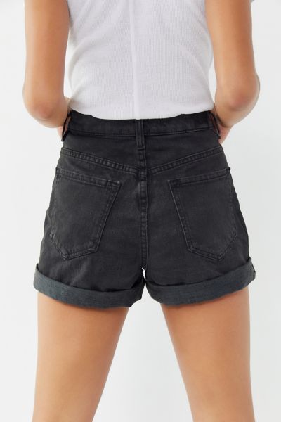 high waisted shorts denim black