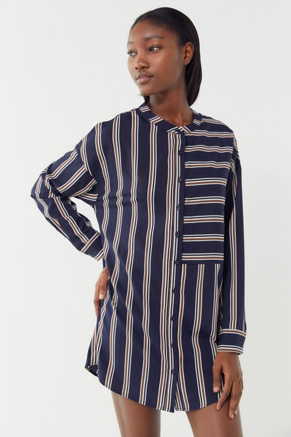 UO Striped Spliced Shirt Dress | Urban Outfitters