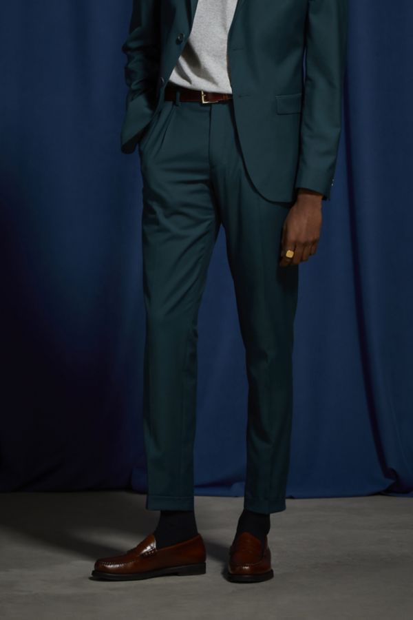 UO Teal Blue Slim Fit Suit Pant | Urban Outfitters