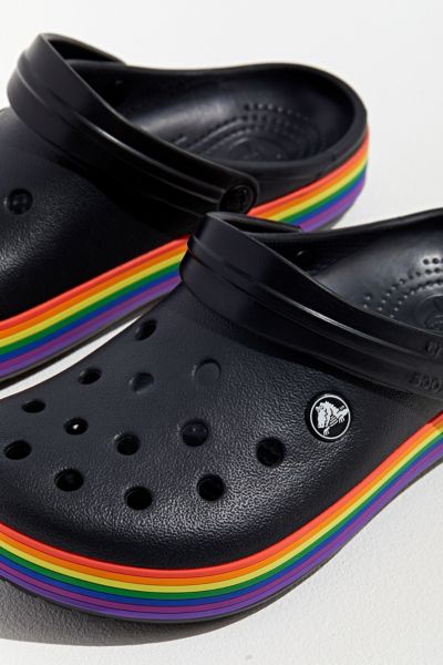 crocs rainbow clog