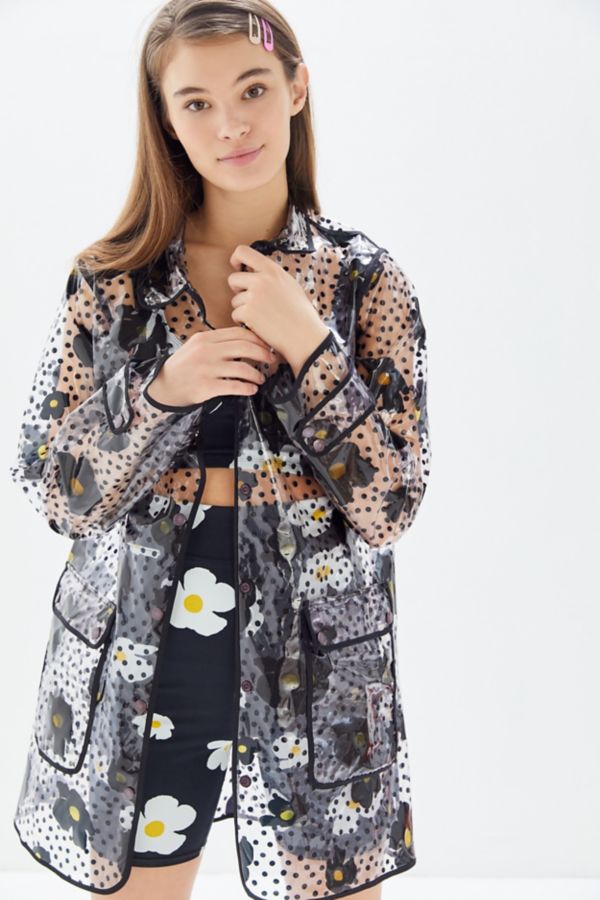 Christy Floral Snap Button Rain Jacket