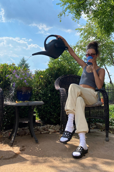 uo gabby ruffle babydoll midi dress