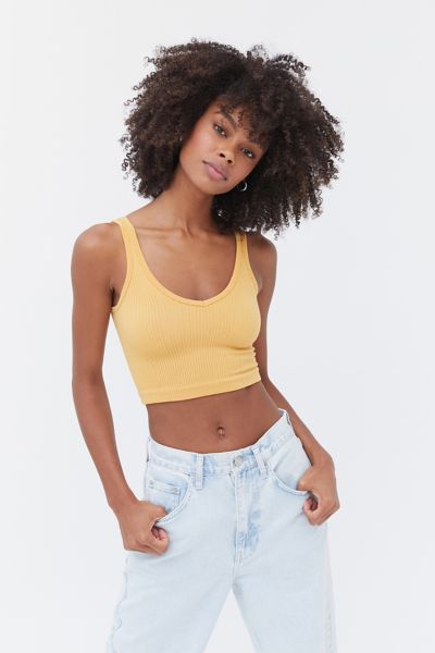 cropped ribbed bra top