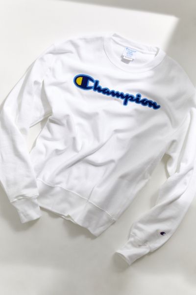 champion reverse weave chainstitch script crew