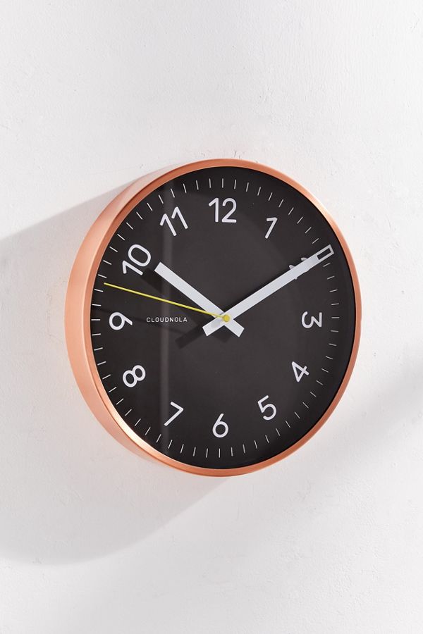 Cloudnola Now Black Copper Wall Clock Urban Outfitters