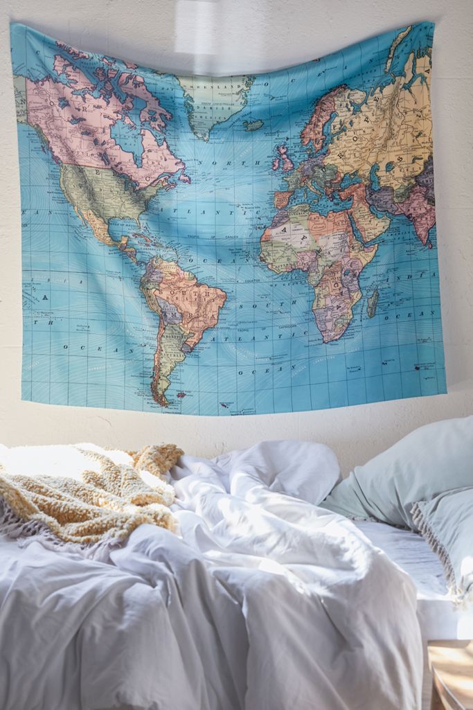 Adam Shaw For Deny 1897 World Map Tapestry Urban Outfitters Canada