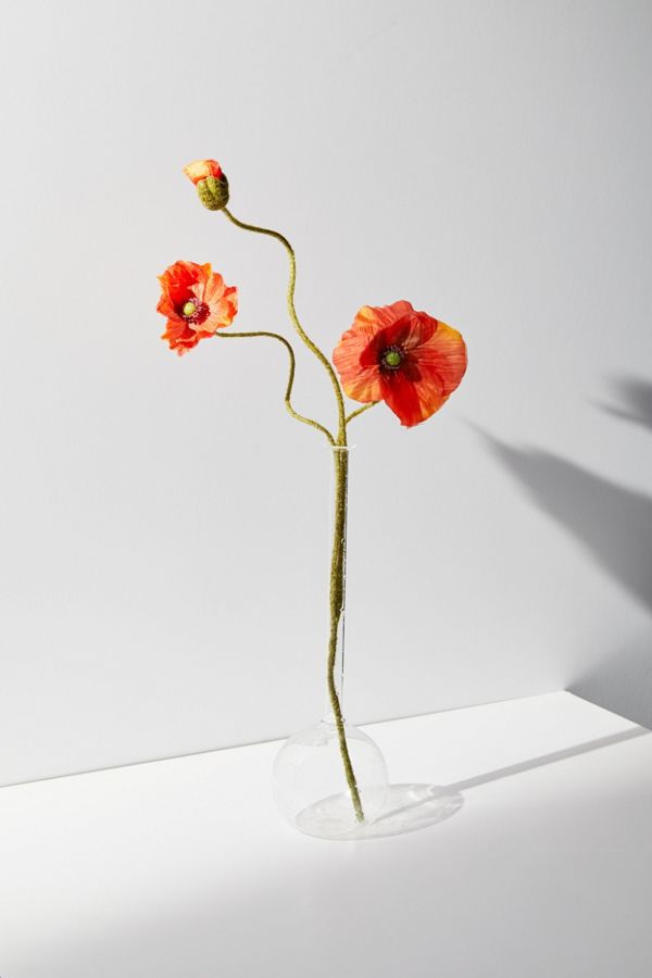 Slide View: 1: Poppy Spray Faux Flower