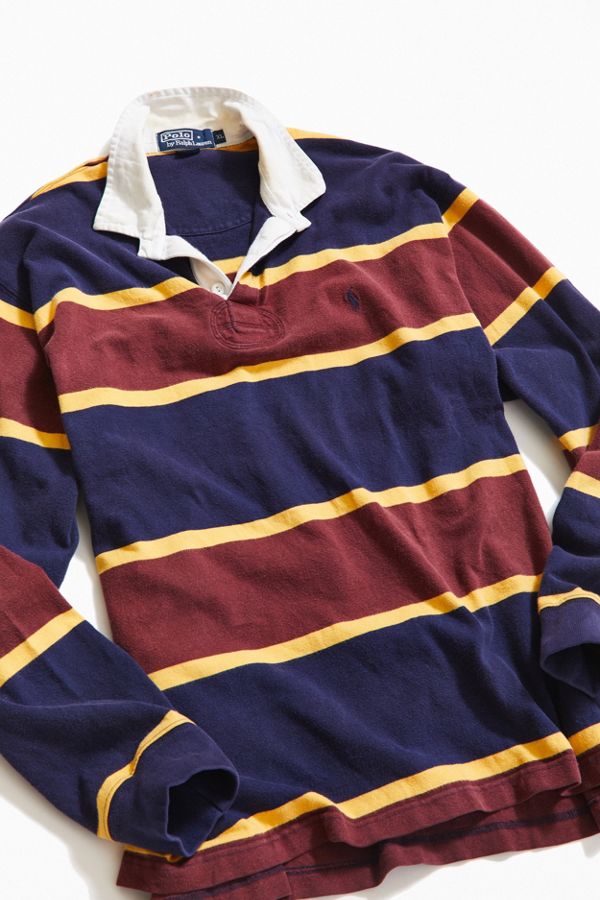 Vintage Polo Ralph Lauren Blocked Stripe Rugby Shirt Urban