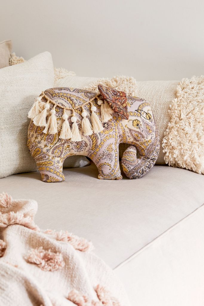 yellow elephant pillow