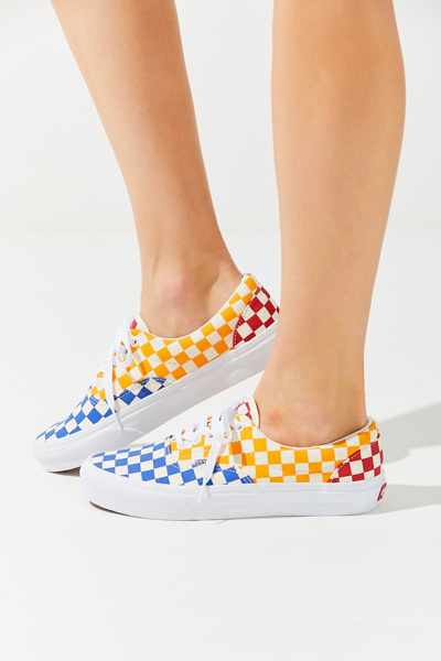 vans era primary checkerboard sneaker