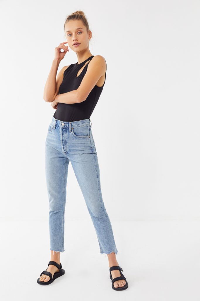 Agolde Riley Cropped Straight Leg Jean Zephyr Urban Outfitters