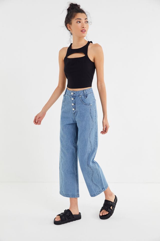 House Of Sunny Wave Cut Wide Leg Jean | Urban Outfitters