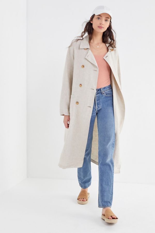 Avec Les Filles Oversized Linen Trench Coat