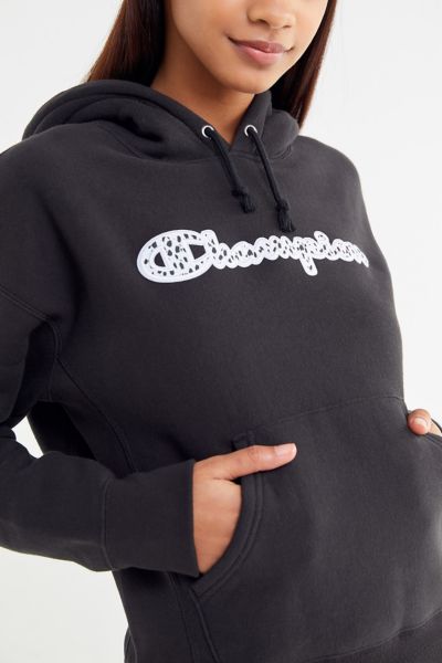 champion logo print hoodie