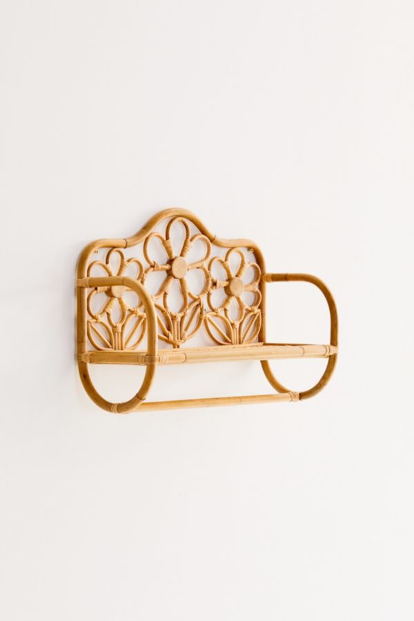 Slide View: 3: Rattan Daisy Wall Shelf