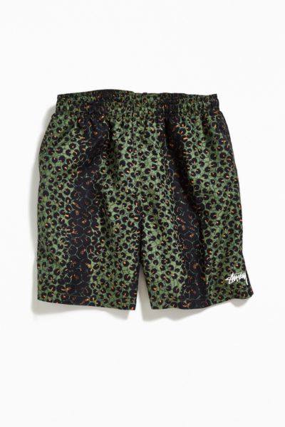 stussy leopard swim shorts