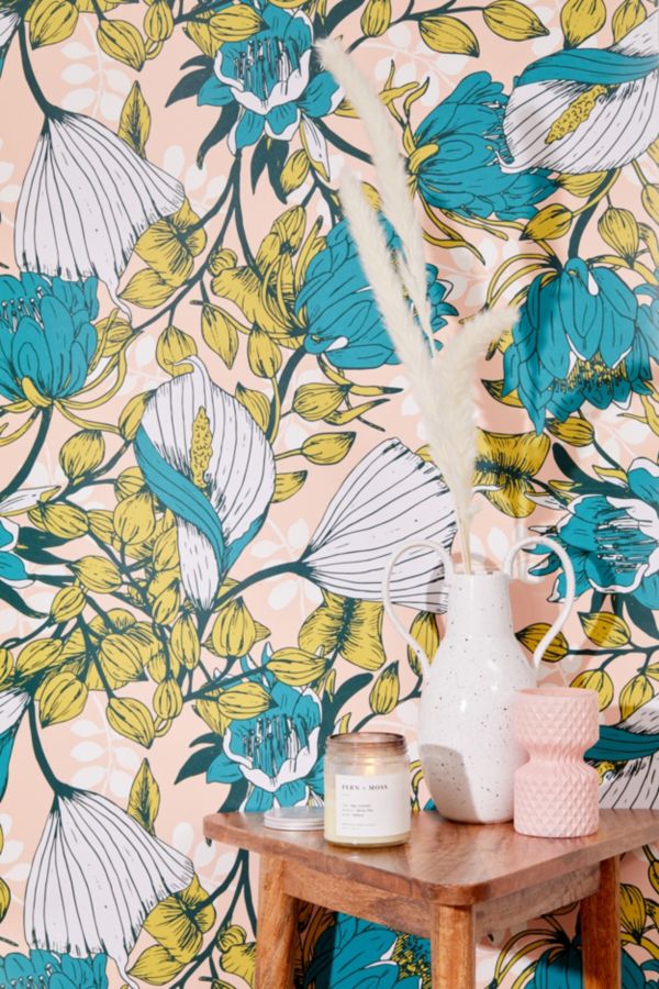 Slide View: 1: Tropical Bloom Removable Wallpaper