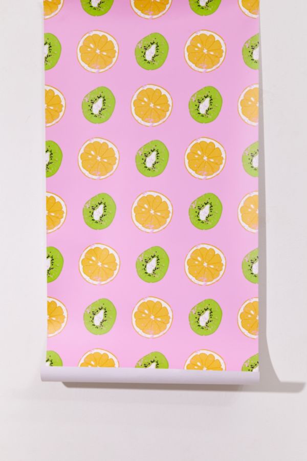 Slide View: 3: Orange + Kiwi Removable Wallpaper