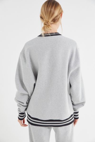 champion oversized sporty striped crew neck sweatshirt