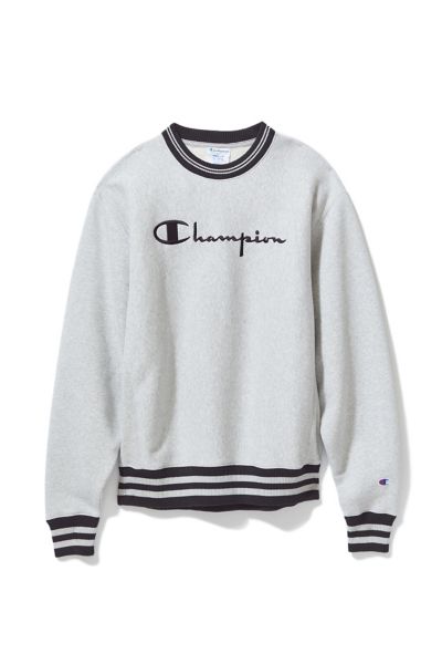 champion oversized striped crew neck sweatshirt