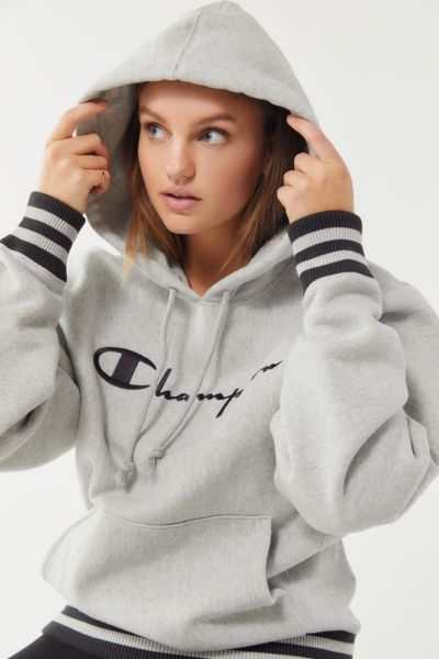 Champion Oversized Sporty Striped Hoodie Sweatshirt | Urban Outfitters