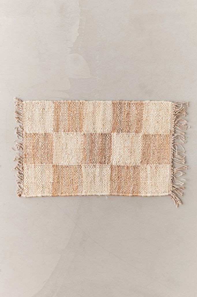Handwoven Jumbo Checkered Hemp Rug Urban Outfitters