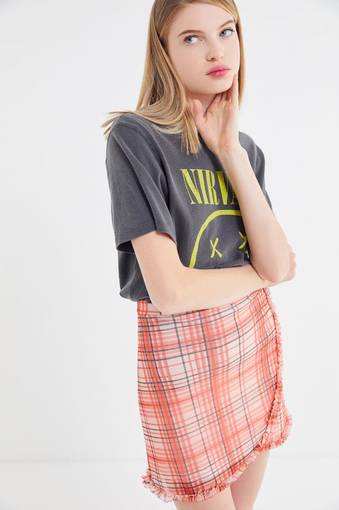 UO Lindy Mesh Ruffle Mini Skirt Urban Outfitters