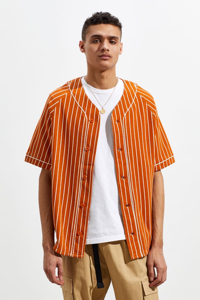 UO French Terry Stripe Baseball Jersey | Urban Outfitters