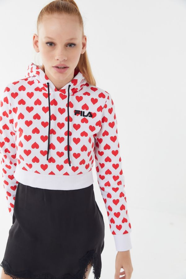 FILA X Disney Villains UO Exclusive Queen Of Hearts Cropped Hoodie Sweatshirt