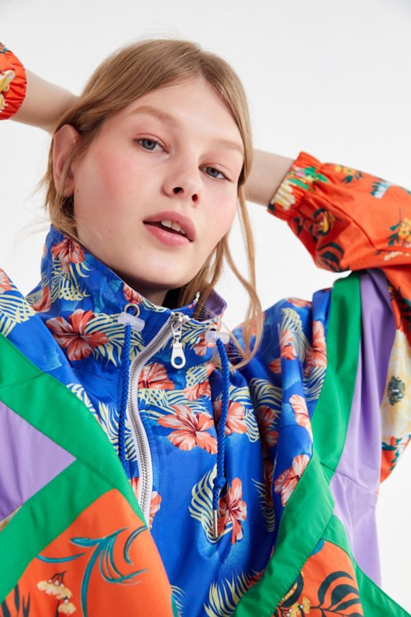 UO Destiny Floral Colorblock Windbreaker Jacket | Urban Outfitters