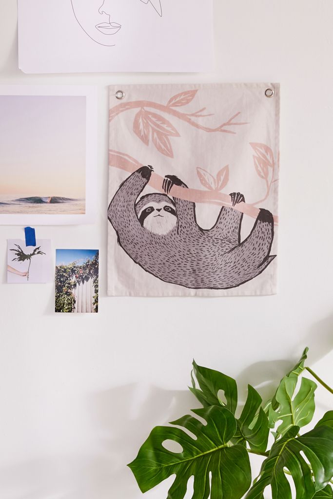 Sloth Hangs Flag Tapestry Urban Outfitters