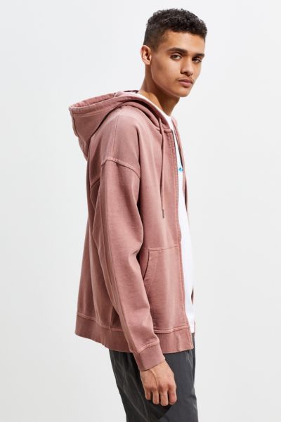 mens pink zip up hoodie