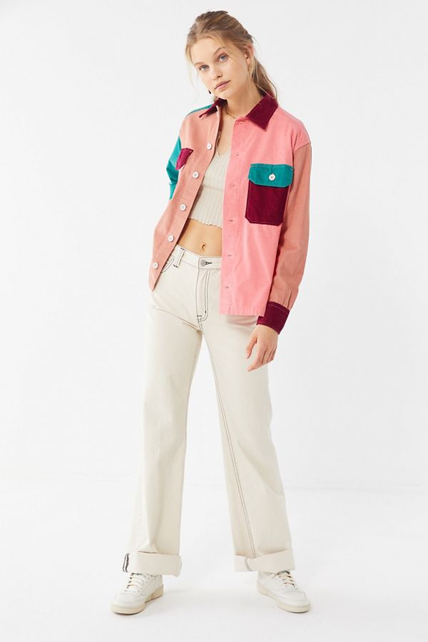 UO Colorblock Corduroy Button-Down Shirt | Urban Outfitters