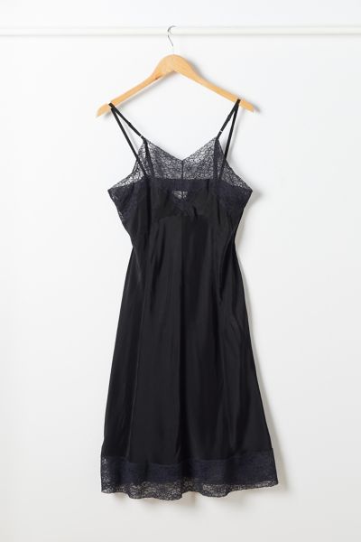 uo satin lace trim empire waist midi dress