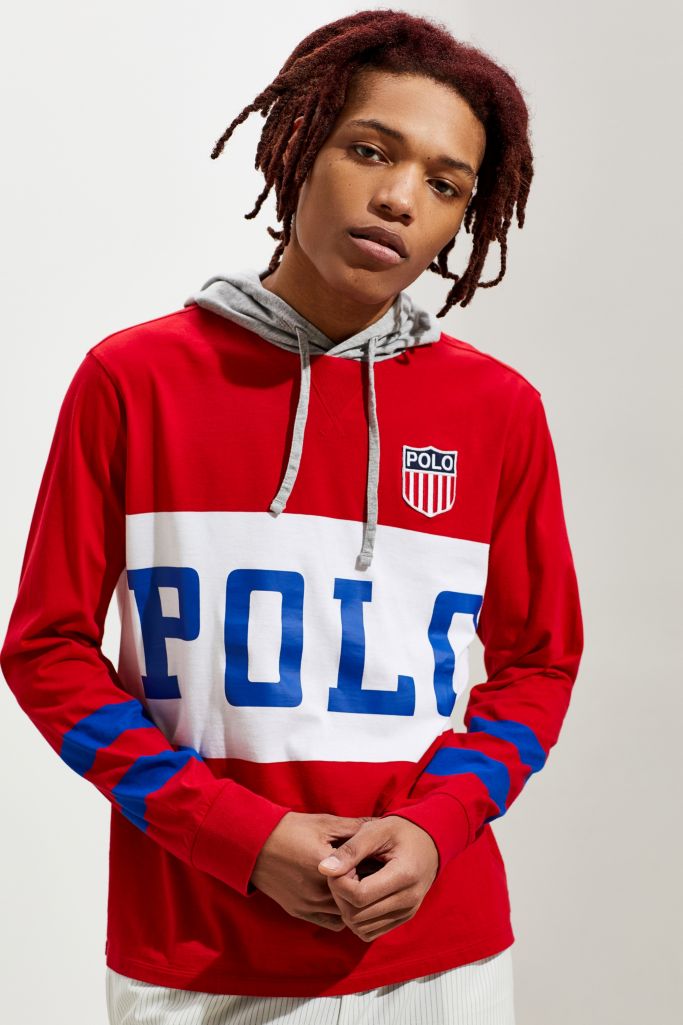 Polo Ralph Lauren Colorblock Jersey Hoodie Sweatshirt | Urban Outfitters