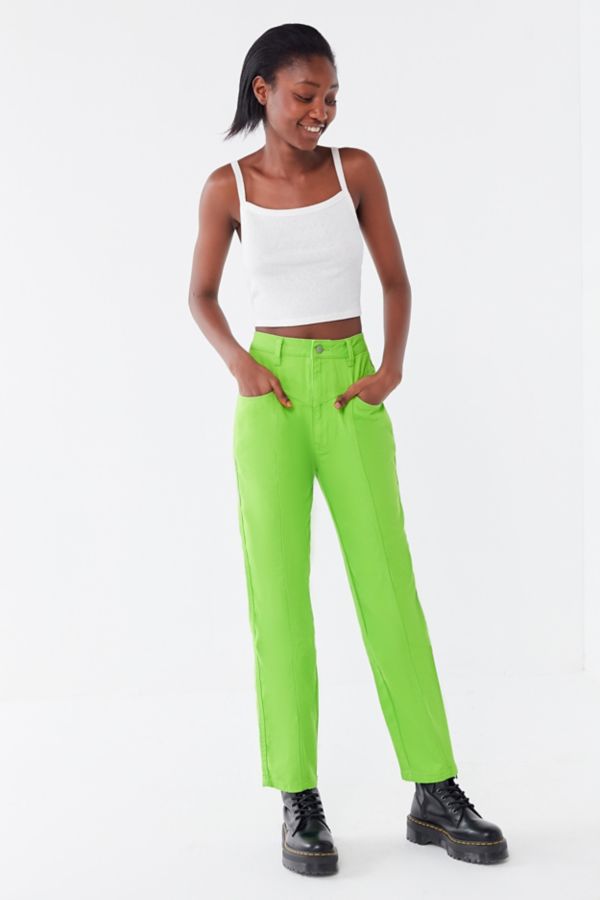 Esme Seamed Straight Leg Jean – Overdyed Lime