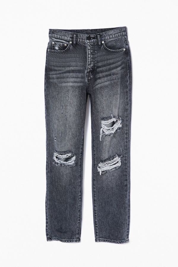 high waisted black washed jeans