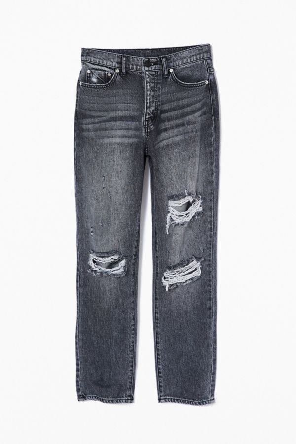 black slim straight jeans