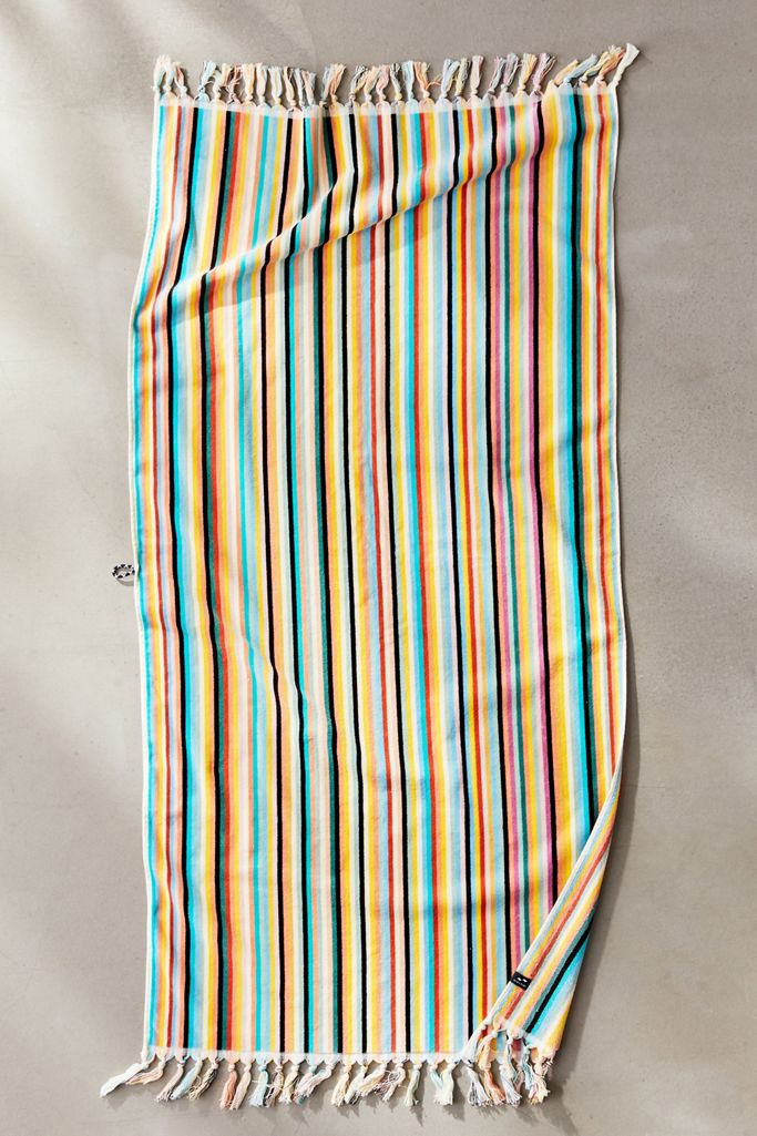 Slowtide Channel Jacquard Stripe Woven Bath Towel Urban Outfitters