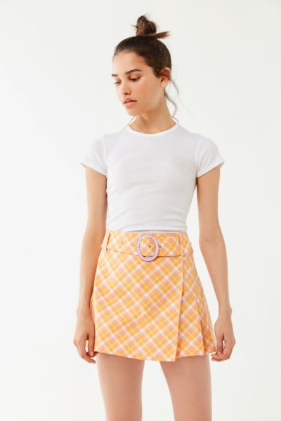 UO Gina Plaid Tailored Mini Skort | Urban Outfitters