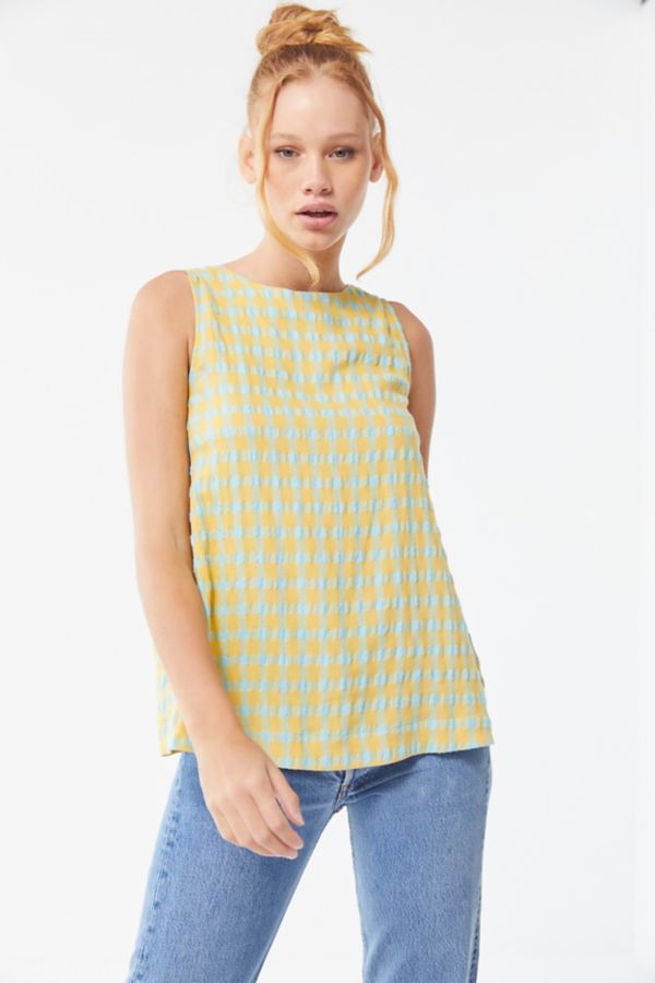 UO Sofia Gingham Tie-Back Tank Top | Urban Outfitters