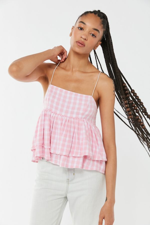 UO Olivia Tiered Ruffle Babydoll Top | Urban Outfitters