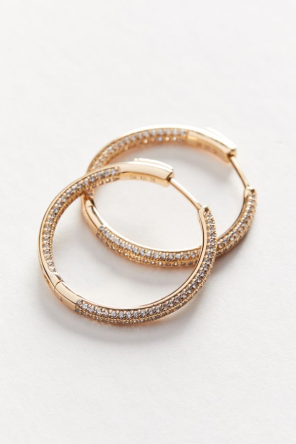 The M Jewelers Pavé Ravello Medium Hoop Earring | Urban Outfitters