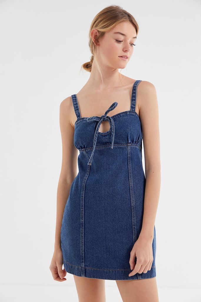 UO Kia Denim Cutout Mini Dress | Urban Outfitters