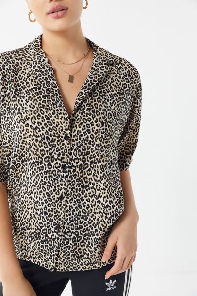 Motel Leopard Print Button-Down Hawaiian Shirt | Urban Outfitters