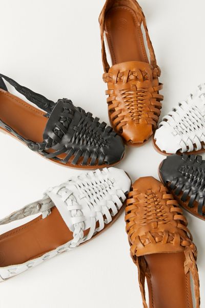 faux leather huarache sandals