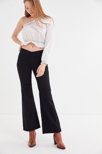 black low rise flare jeans