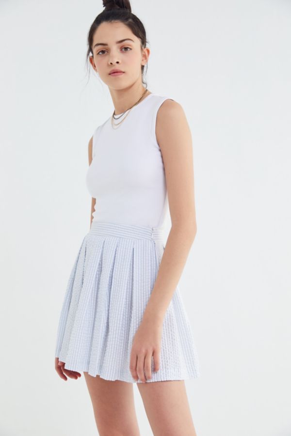 UO Love Match Striped Pleated Mini Skirt