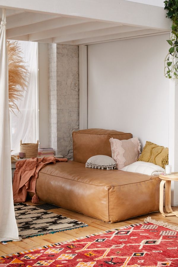 Ama Recycled Leather Floor Cushion Urban Outfitters