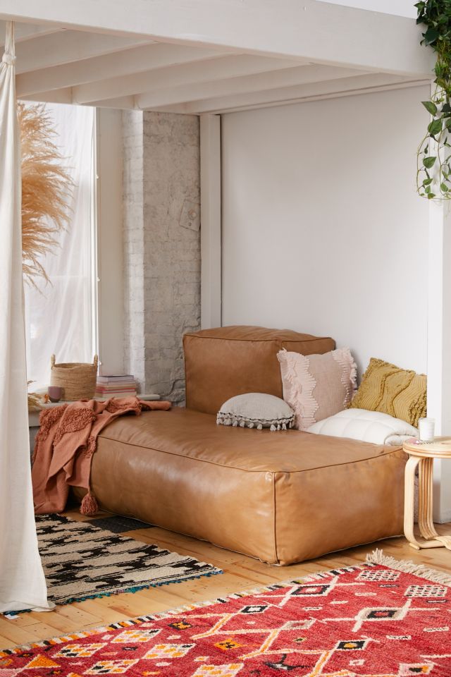 Ama Recycled Leather Floor Cushion Urban Outfitters